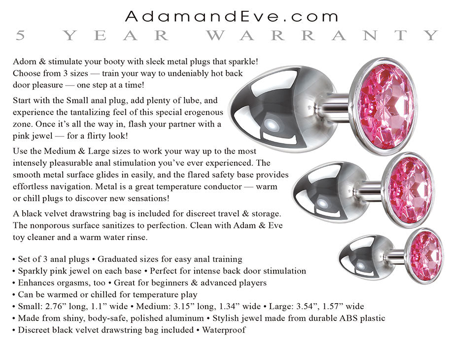 Pink Gem Anal Plug Set - Not Very Vanilla