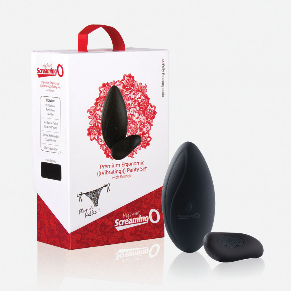 Premium Ergonomic Remote Panty Set - Black - Each - Not Very Vanilla