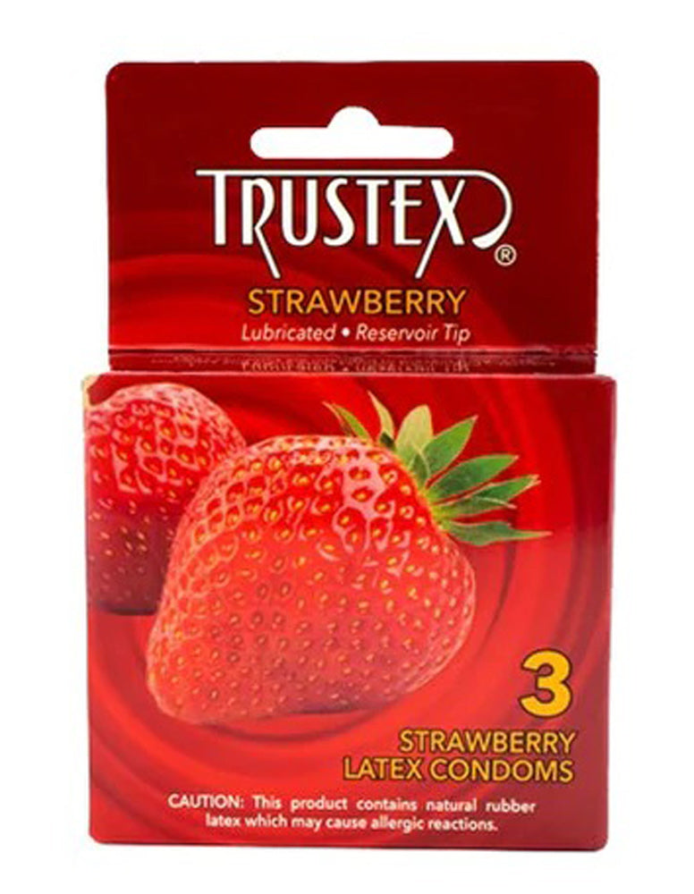 Trustex Flavored Lubricated Condoms - 3 Pack - Strawberry - Not Very Vanilla