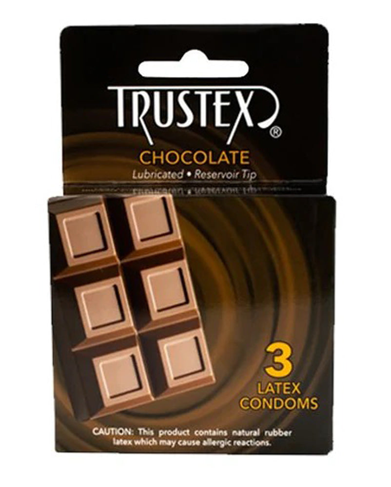 Trustex Flavored Lubricated Condoms - 3 Pack - Chocolate - Not Very Vanilla