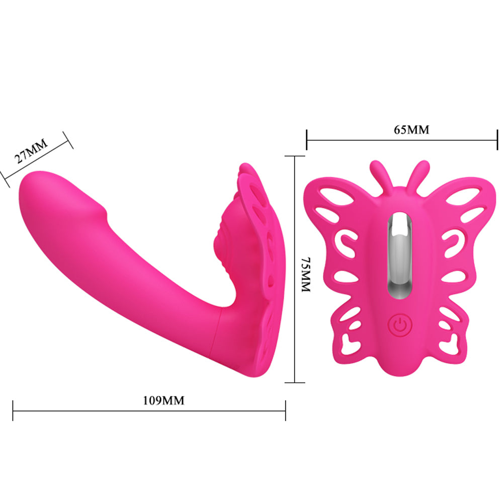 Pretty Love Katherine Wearable Butterfly Vibrator - Fuchsia - Not Very Vanilla