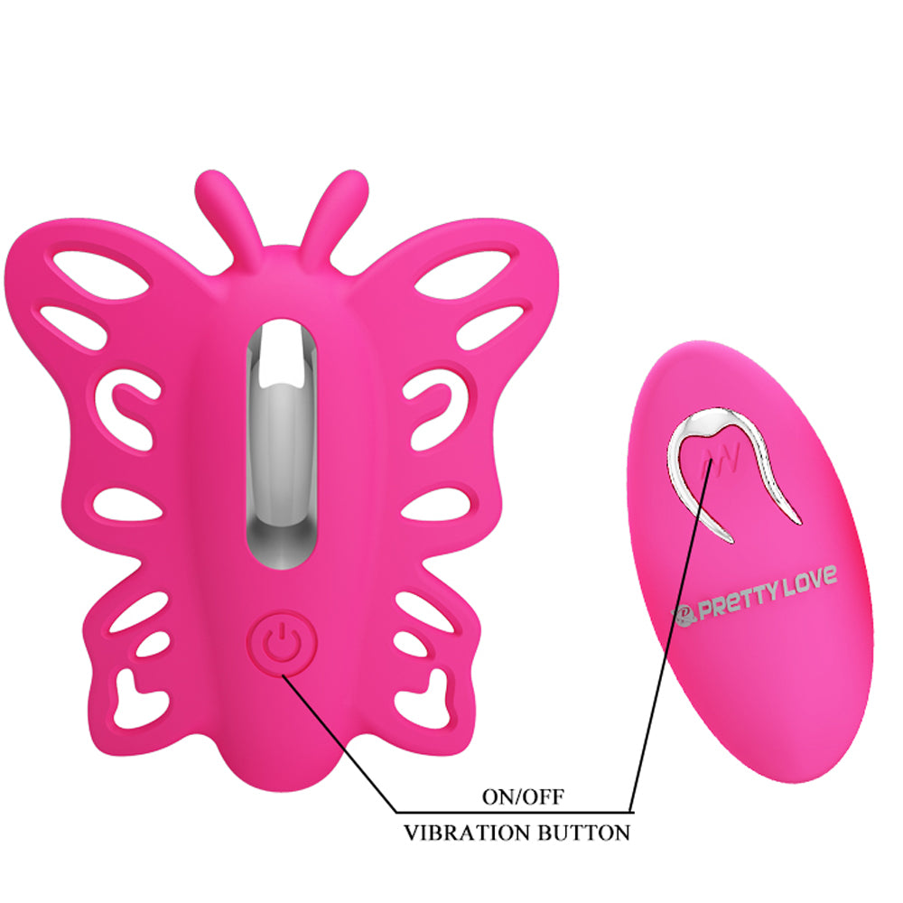 Pretty Love Katherine Wearable Butterfly Vibrator - Fuchsia - Not Very Vanilla