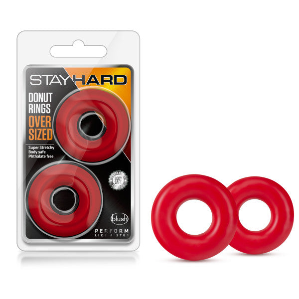 Stay Hard - Donut Rings Oversized - Red - Not Very Vanilla