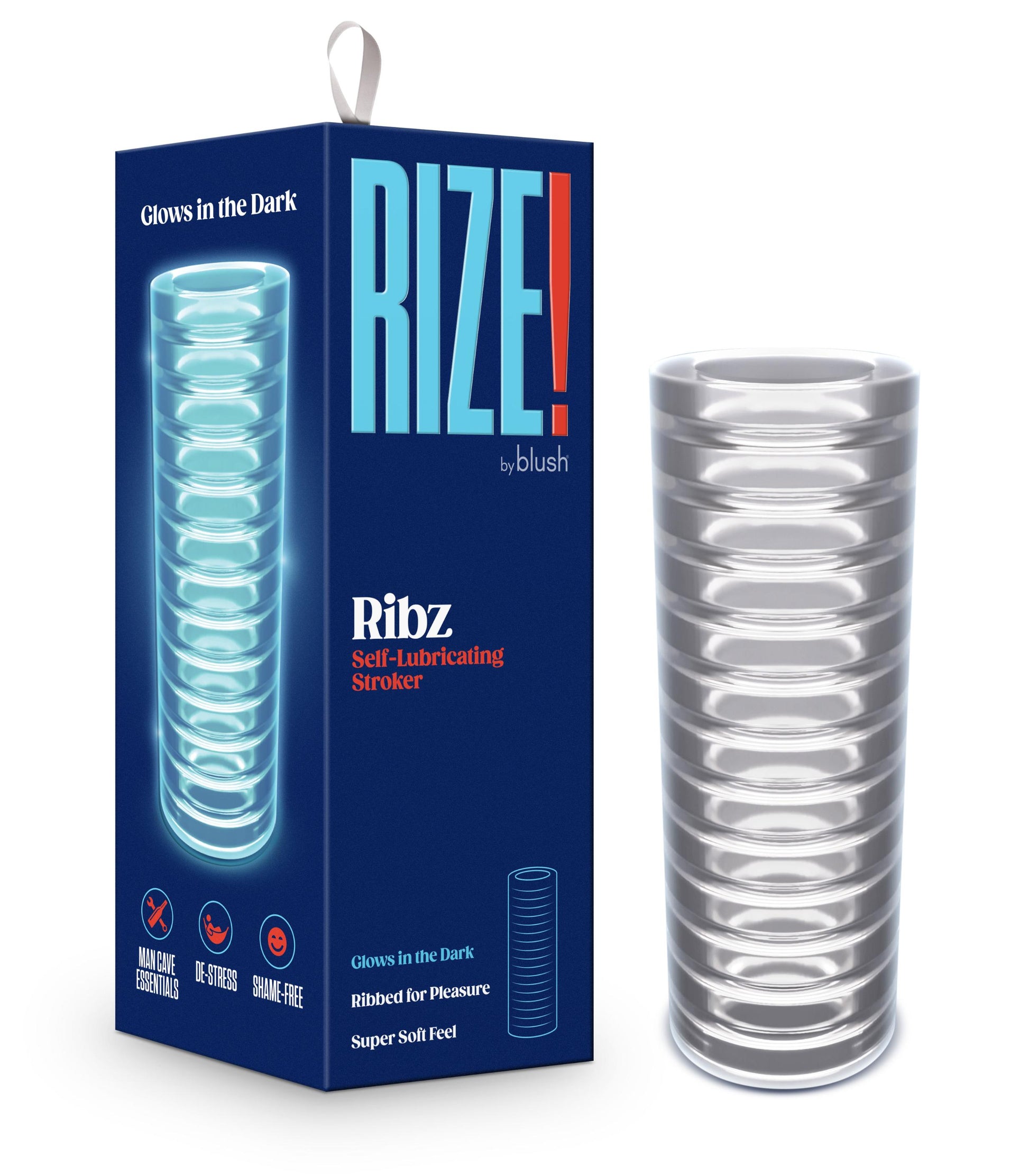 Rize - Ribz - Glow in the Dark Self - Lubricating Stroker - Clear - Not Very Vanilla