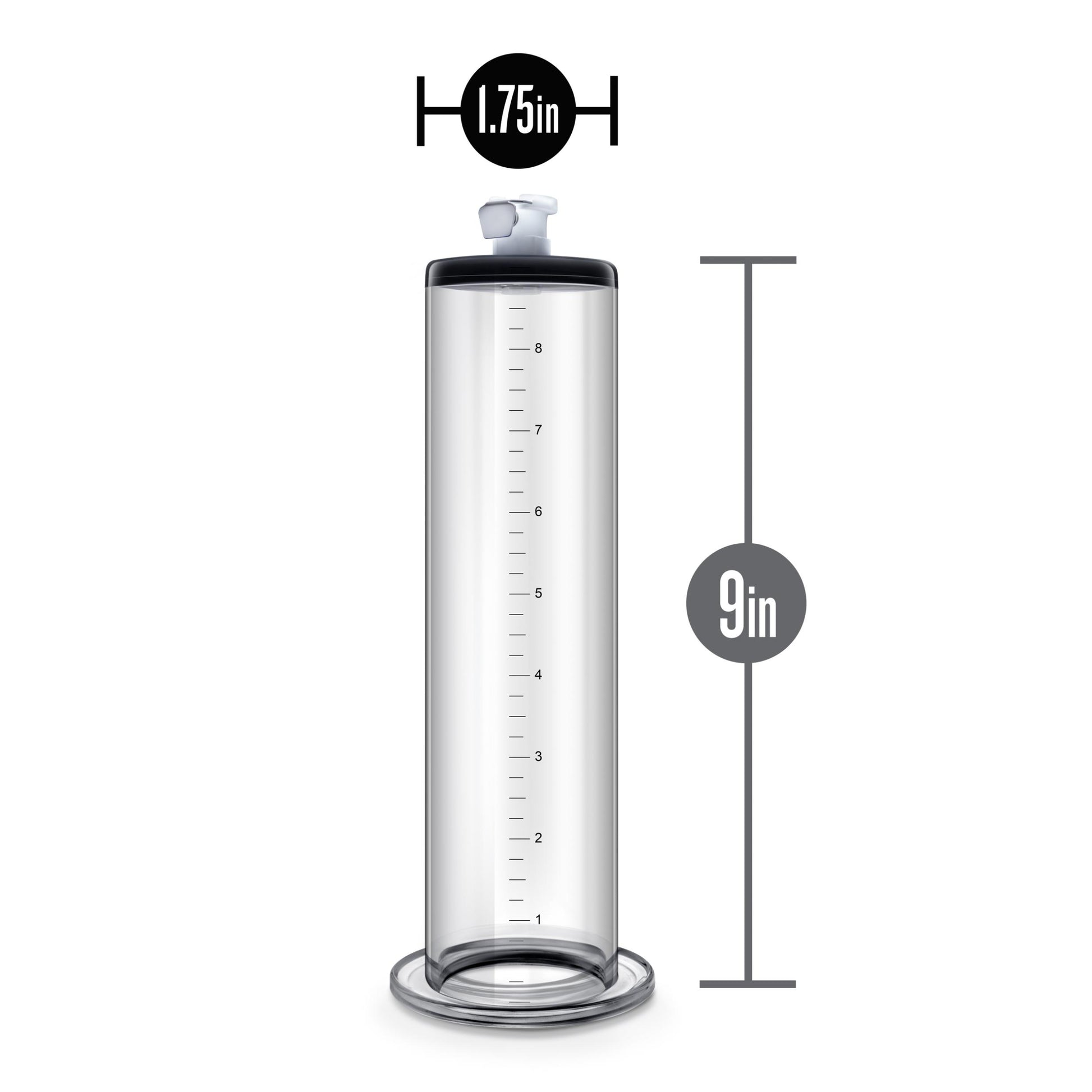 Performance - 9 Inch X 1.75 Inch Penis Pump Cylinder Clear - Not Very Vanilla