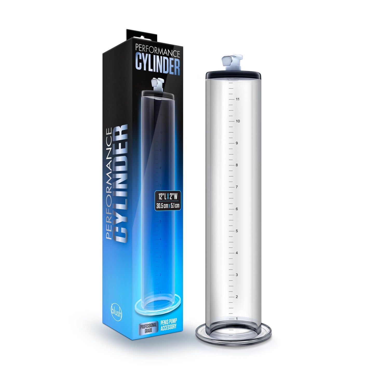 Performance - 12 Inch X 2 Inch Penis Pump Cylinder Clear - Not Very Vanilla