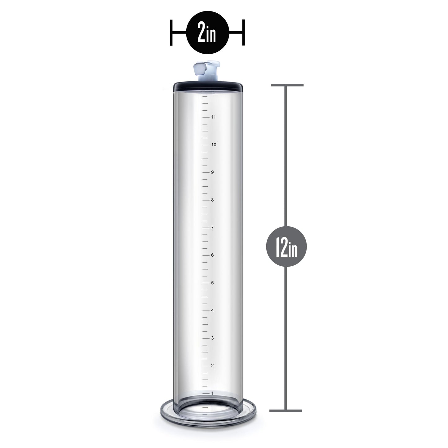 Performance - 12 Inch X 2 Inch Penis Pump Cylinder Clear - Not Very Vanilla