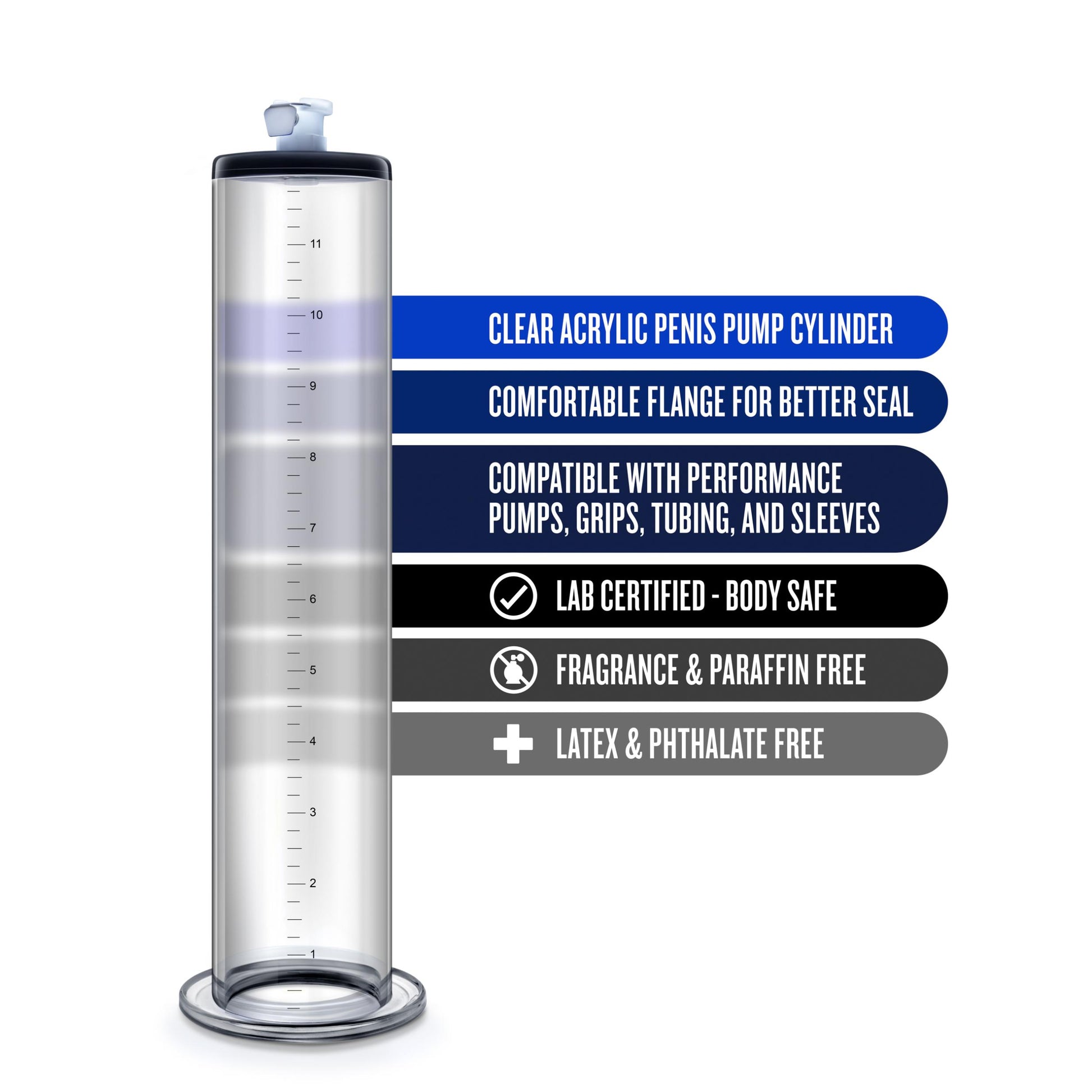 Performance - 12 Inch X 2 Inch Penis Pump Cylinder Clear - Not Very Vanilla