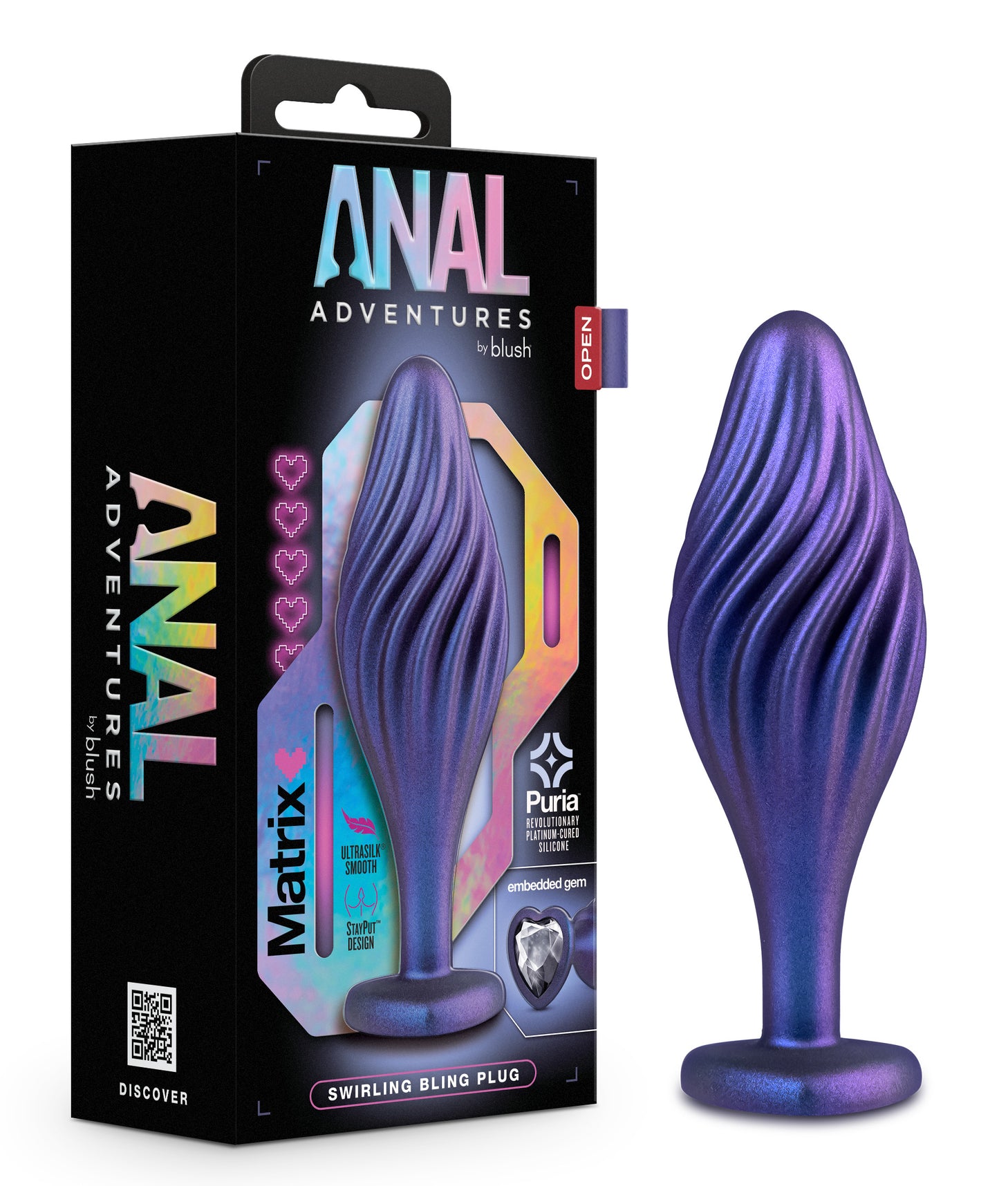 Anal Adventures Matrix - Swirling Bling Plug - Sapphire - Not Very Vanilla