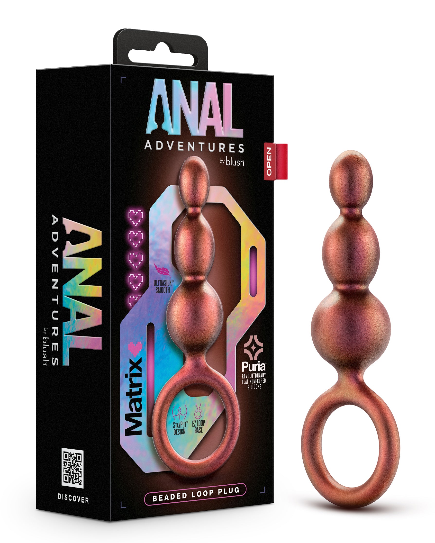 Anal Adventures Matrix - Beaded Loop Plug - Copper - Not Very Vanilla