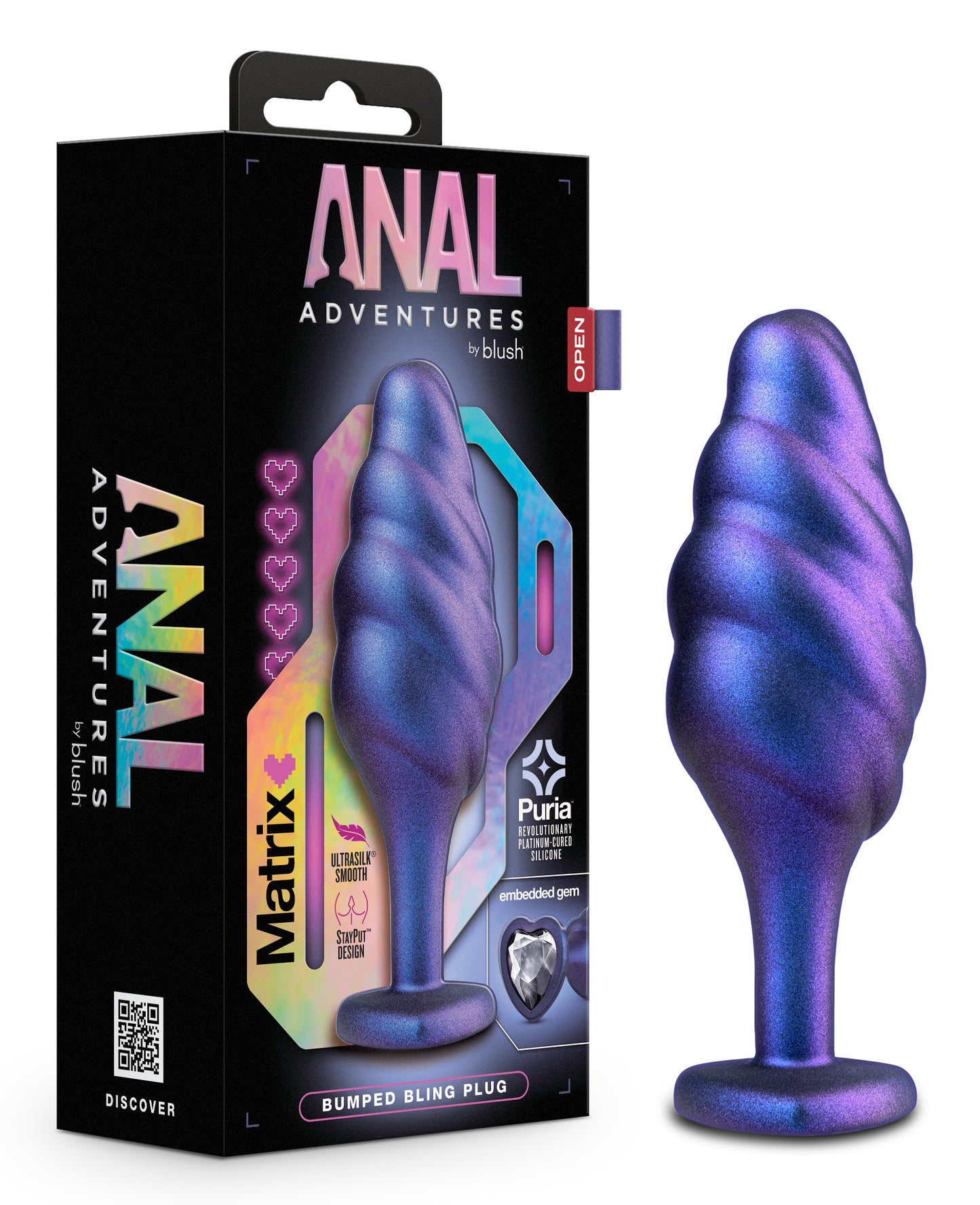 Anal Adventures Matrix - Bumped Bling Plug - Sapphire - Not Very Vanilla