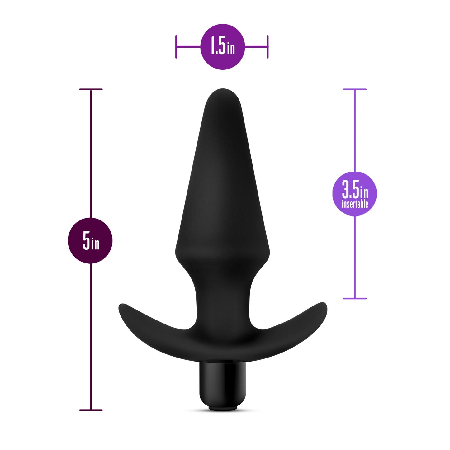 Anal Adventures Platinum - Silicone Vibrating Plug - Black - Not Very Vanilla