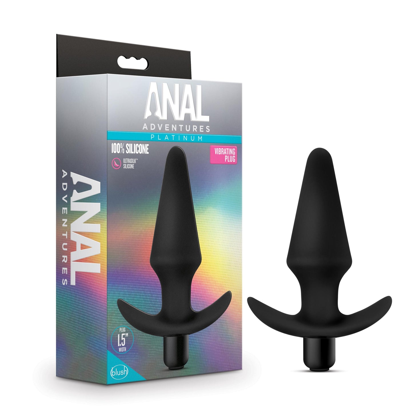 Anal Adventures Platinum - Silicone Vibrating Plug - Black - Not Very Vanilla