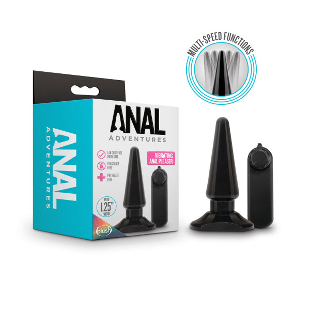 Anal Adventures - Basic Vibrating Anal Pleaser - Black - Not Very Vanilla