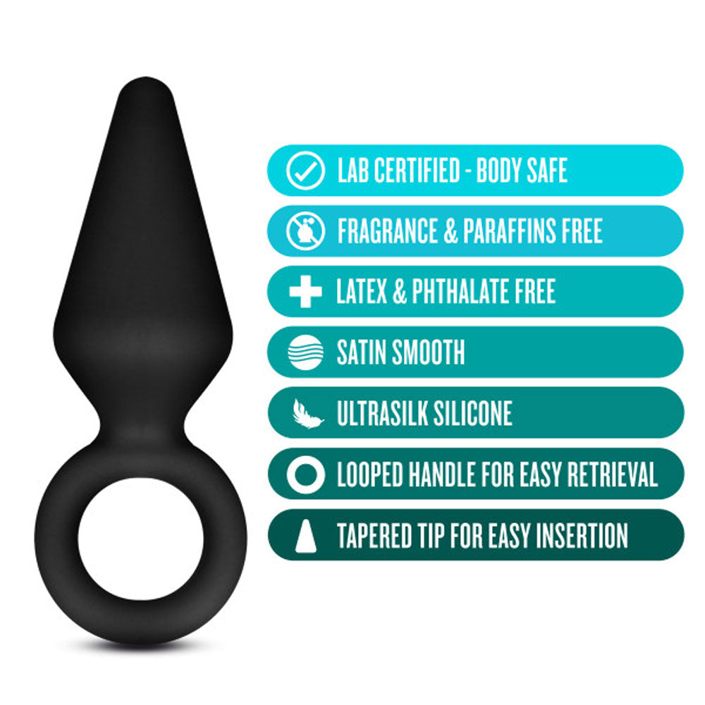 Anal Adventures - Platinum - Silicone Loop Plug - Small - Black - Not Very Vanilla