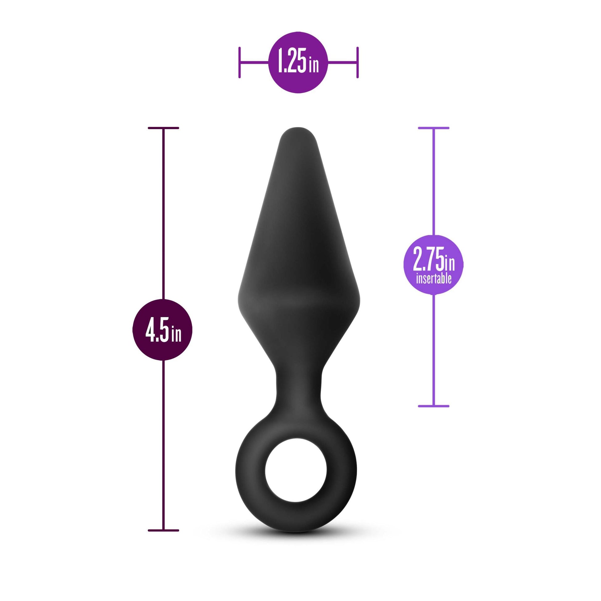 Anal Adventures Platinum - Silicone Loop Plug - Medium - Black - Not Very Vanilla