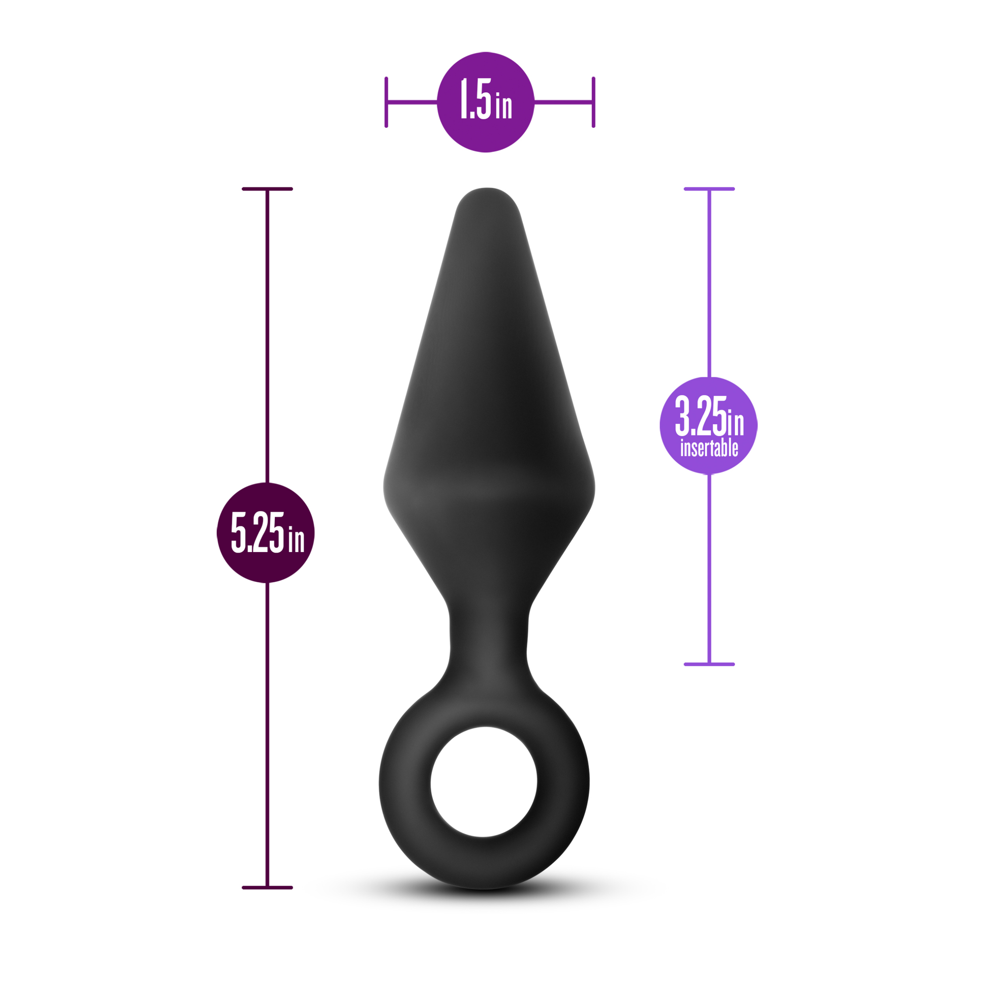 Anal Adventures Platinum - Silicone Loop Plug - Large - Black - Not Very Vanilla