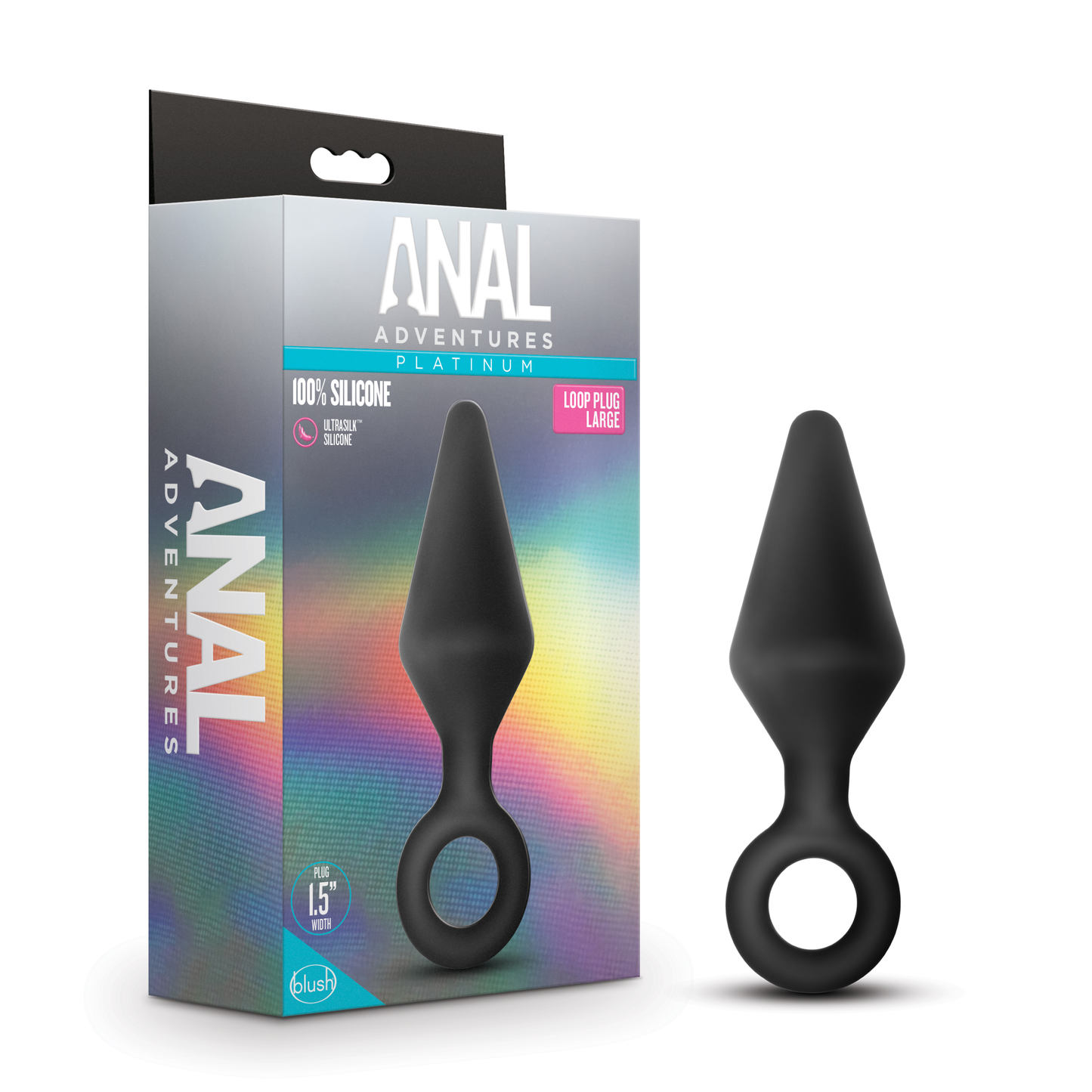 Anal Adventures Platinum - Silicone Loop Plug - Large - Black - Not Very Vanilla