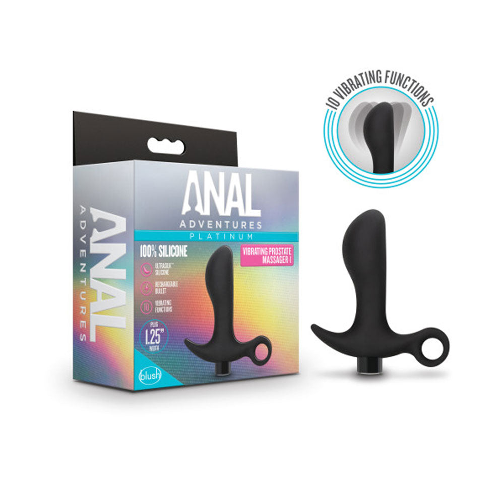 Anal Adventures- Platinum - Silicone Vibrating Prostate Massager 01 - Black - Not Very Vanilla