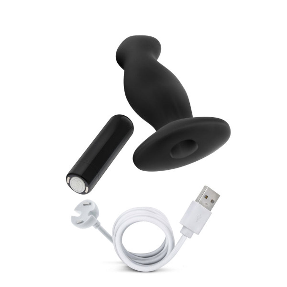 Anal Adventures- Platinum- Silicone Vibrating Prostate Massager 02-Black - Not Very Vanilla