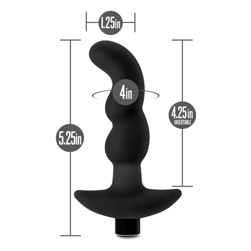 Anal Adventures- Platinum - Silicone Vibrating Prostate Massager 03- Black - Not Very Vanilla