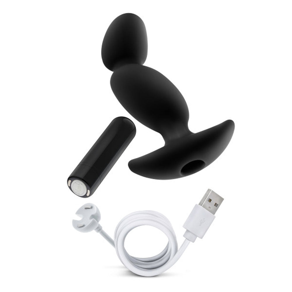 Anal Adventures- Platinum - Silicone Vibrating Prostate Massager 04-Black - Not Very Vanilla