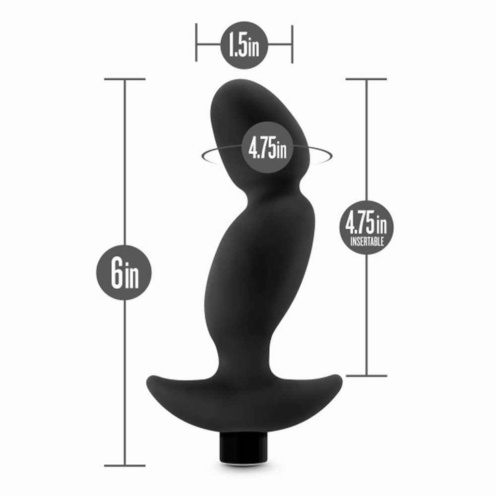 Anal Adventures- Platinum - Silicone Vibrating Prostate Massager 04-Black - Not Very Vanilla