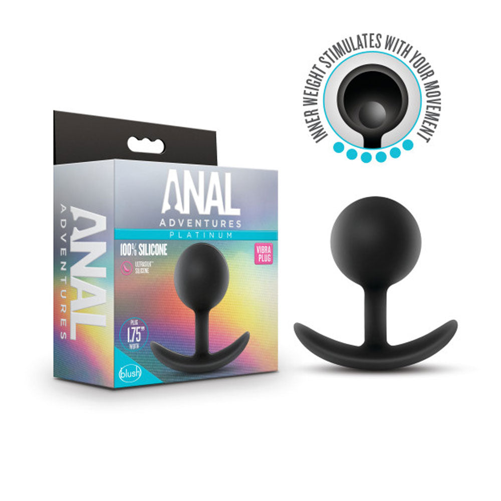 Anal Adventures - Platinum - Silicone Vibra Plug - Black - Not Very Vanilla