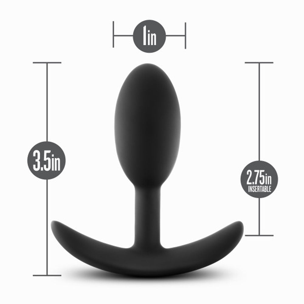 Anal Adventures - Platinum - Silicone Vibra Slim Plug - Small - Black - Not Very Vanilla