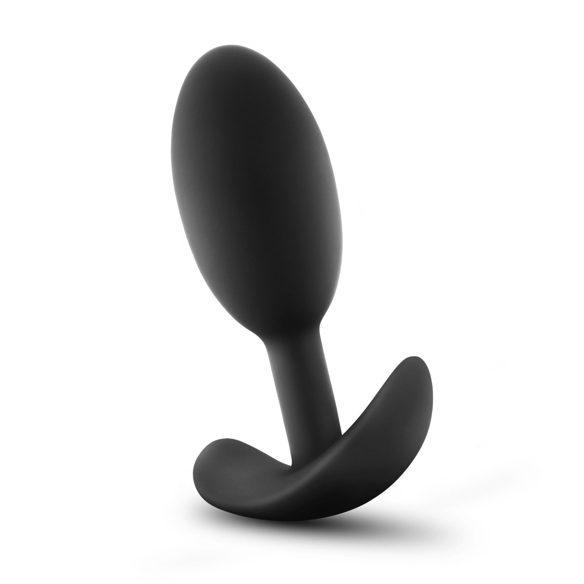 Anal Adventures - Platinum - Silicone Vibra Slim Plug -Medium - Black - Not Very Vanilla