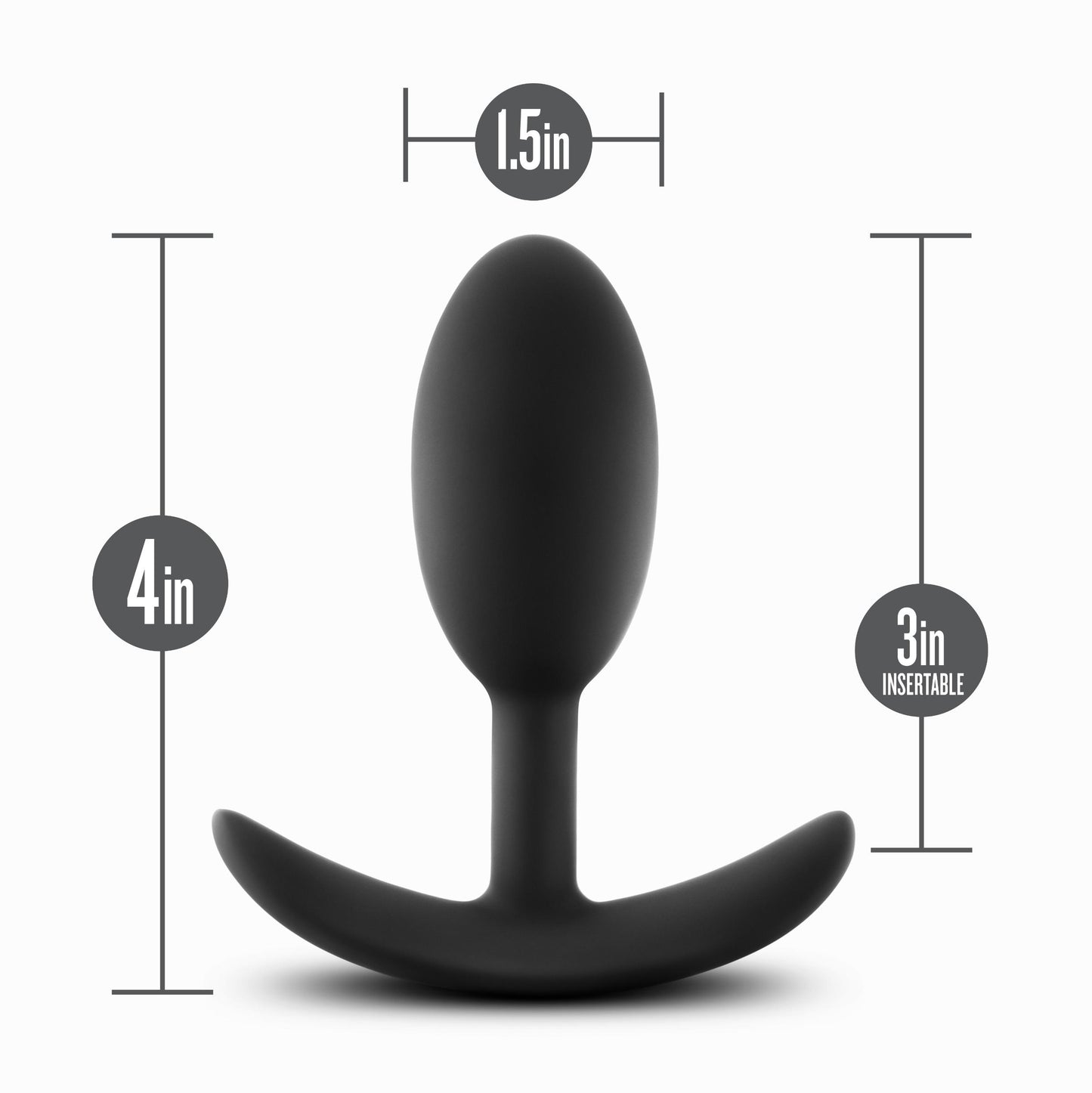 Anal Adventures - Platinum - Silicone Vibra Slim Plug -Medium - Black - Not Very Vanilla