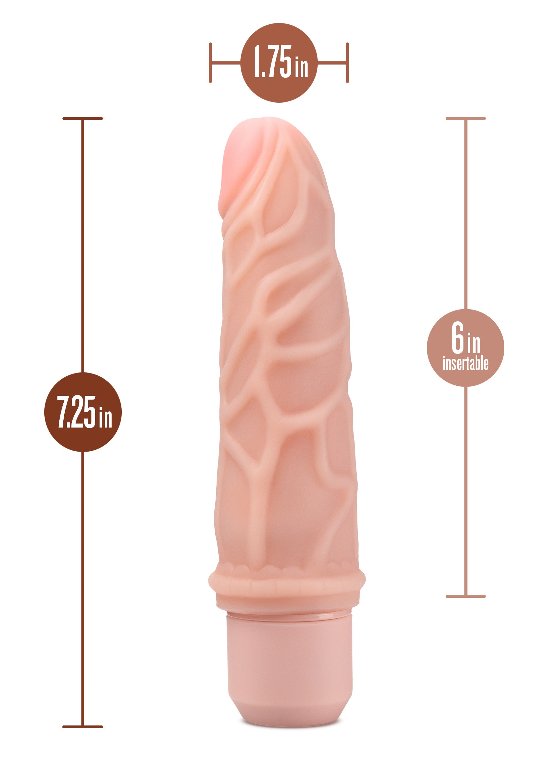 Dr. Skin Silicone - Dr. Robert - 7 Inch Vibrating Dildo -Beige - Not Very Vanilla