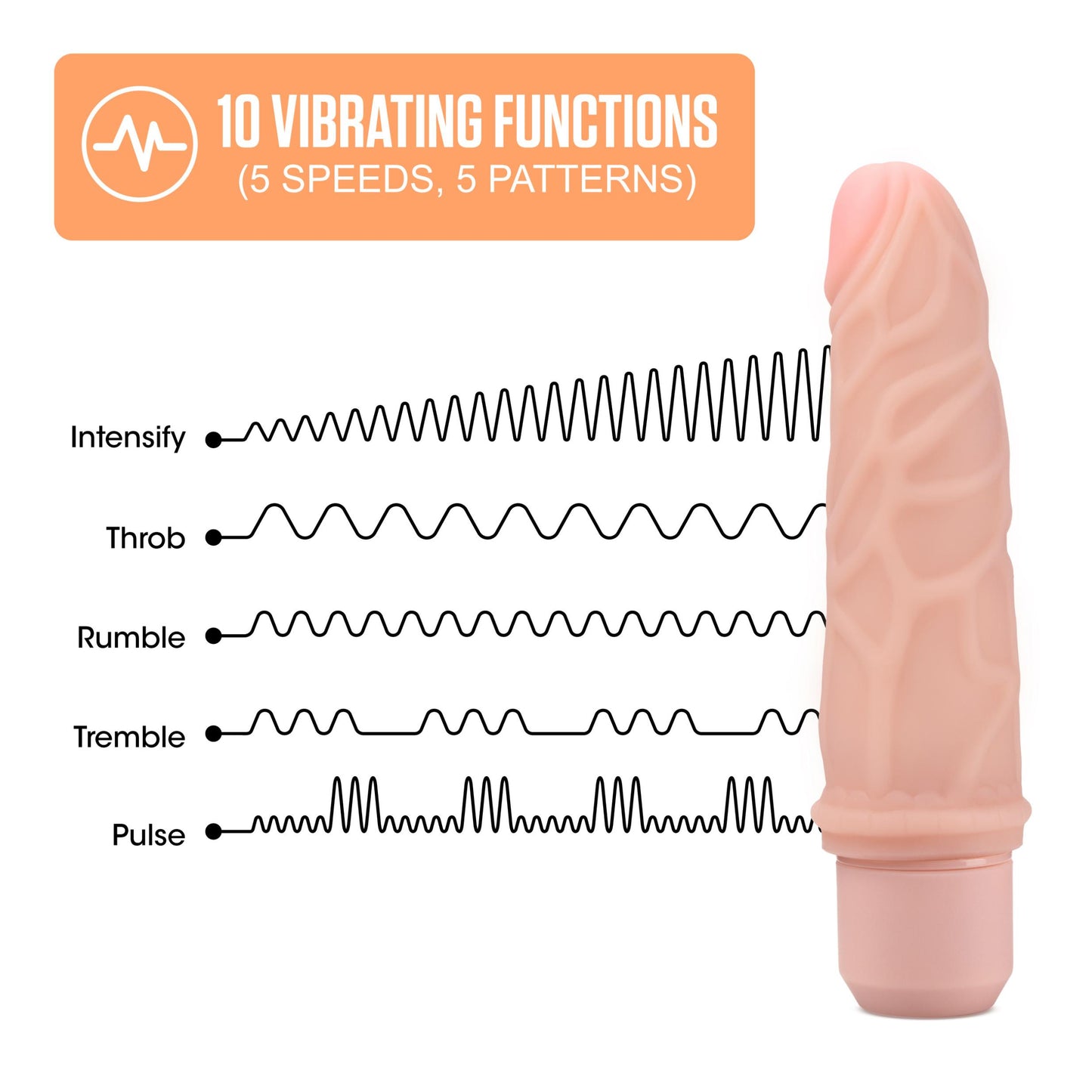 Dr. Skin Silicone - Dr. Robert - 7 Inch Vibrating Dildo -Beige - Not Very Vanilla