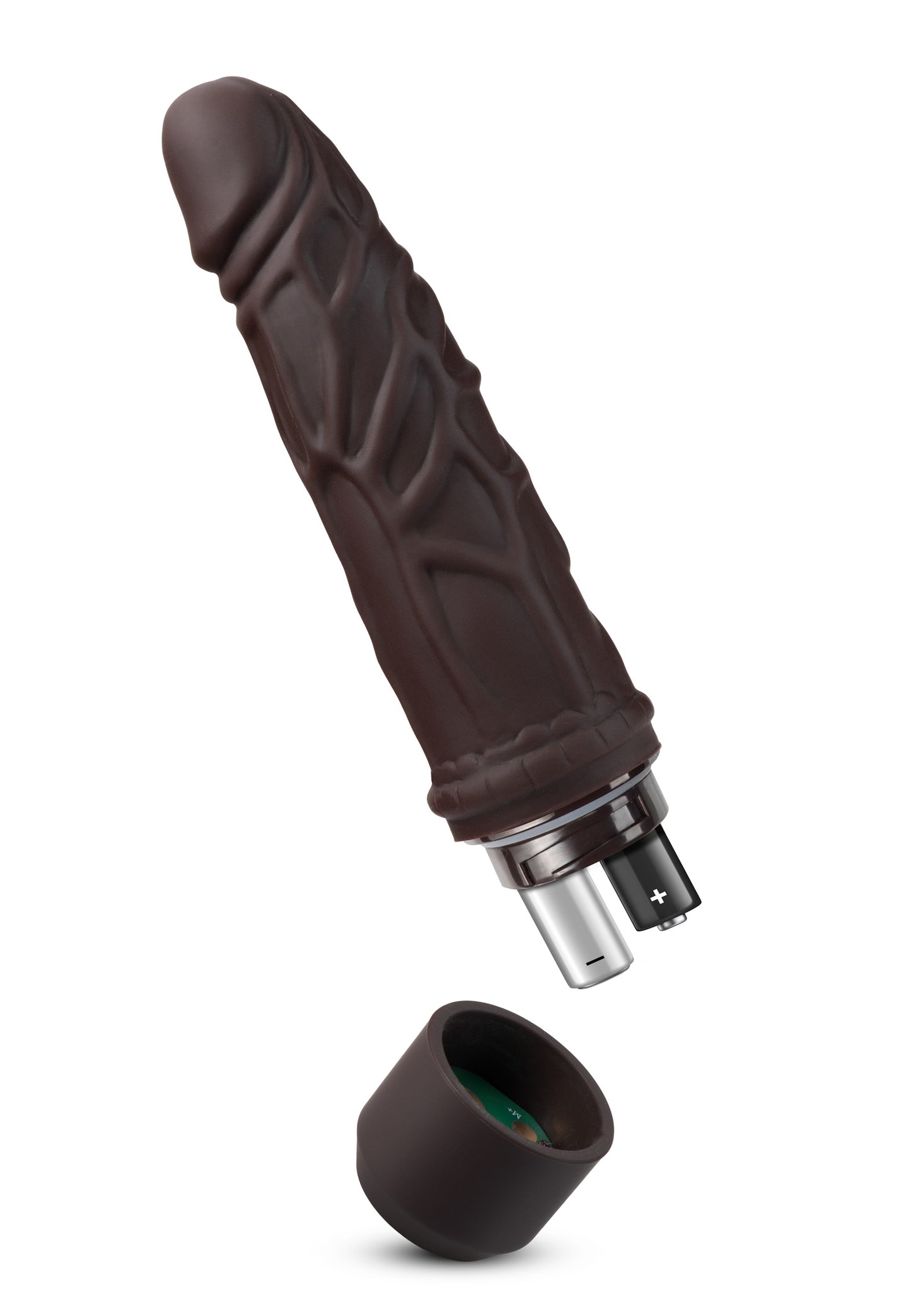 Dr. Skin Silicone - Dr. Robert - 7 Inch Vibrating Dildo - Brown - Not Very Vanilla