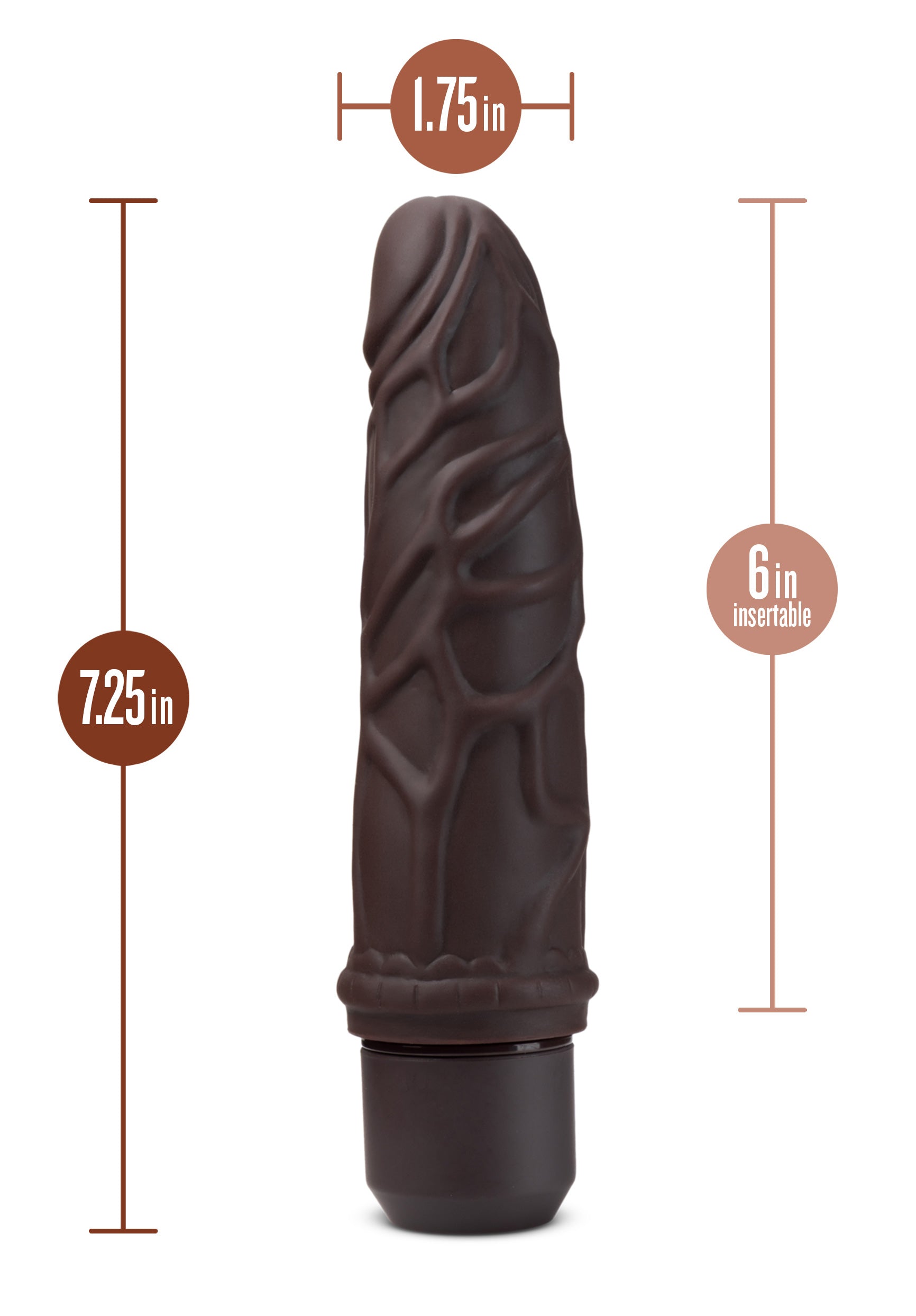 Dr. Skin Silicone - Dr. Robert - 7 Inch Vibrating Dildo - Brown - Not Very Vanilla