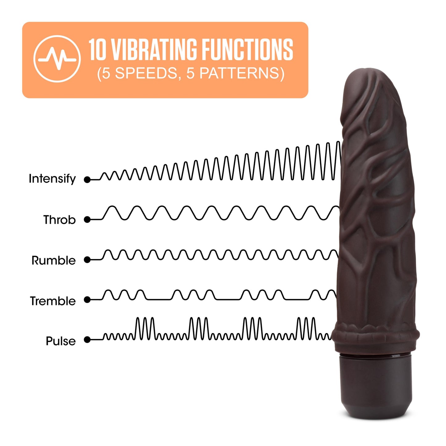 Dr. Skin Silicone - Dr. Robert - 7 Inch Vibrating Dildo - Brown - Not Very Vanilla