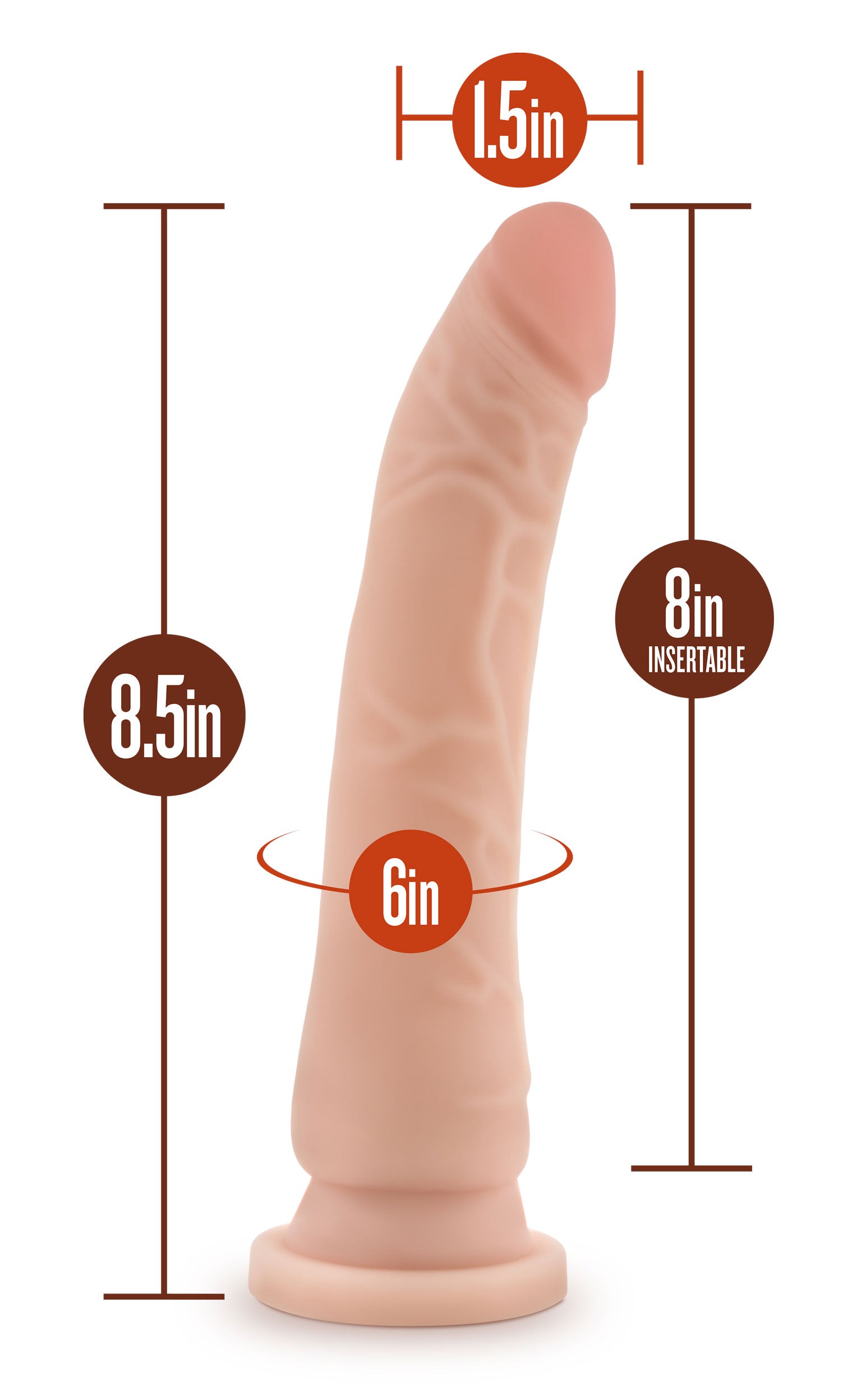 Dr. Skin Silicone - Dr. Noah - 8 Inch Dong With Suction Cup - Vanilla - Not Very Vanilla