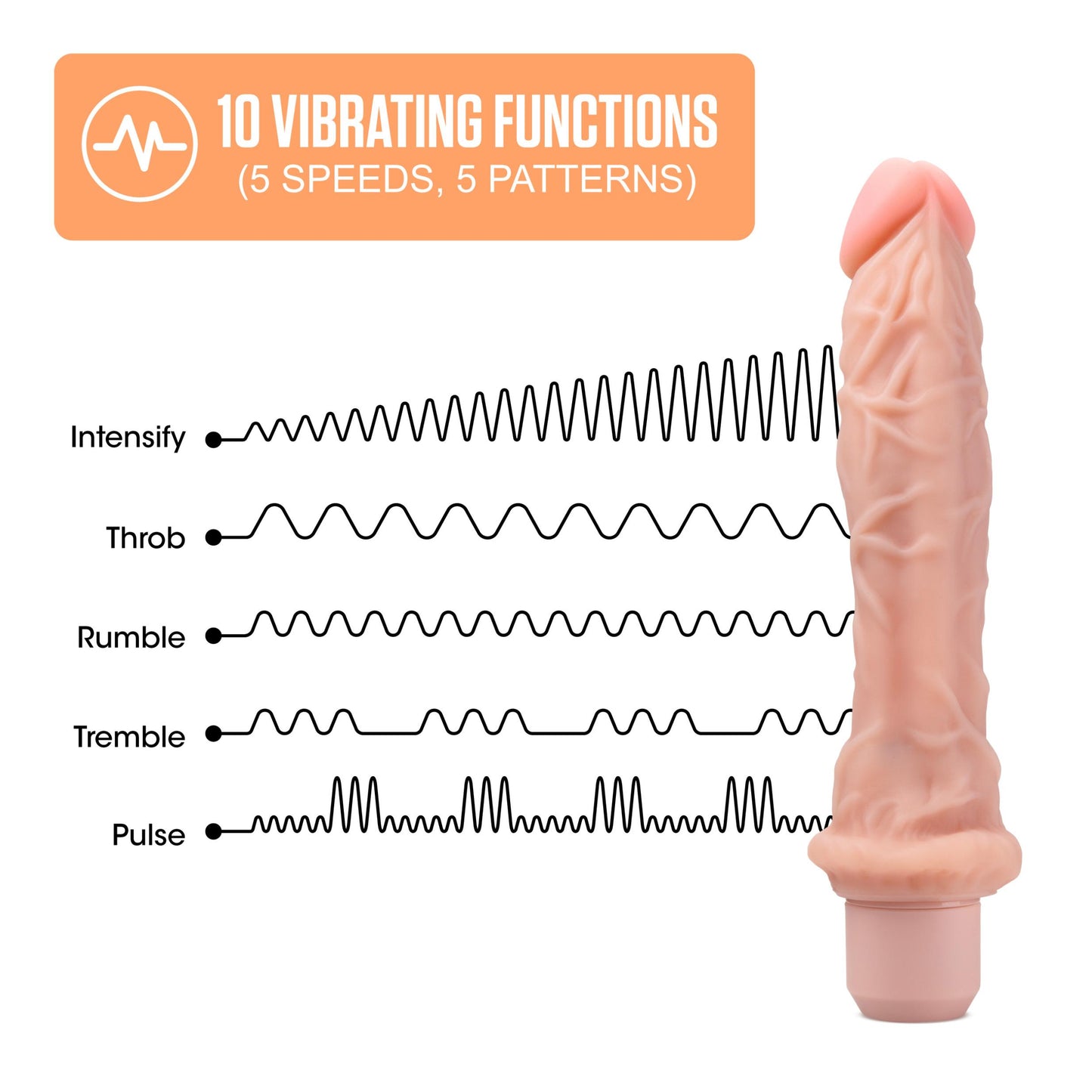 Dr. Skin Silicone - Dr. Richard - 9 Inch Vibrating Dildo -Beige - Not Very Vanilla