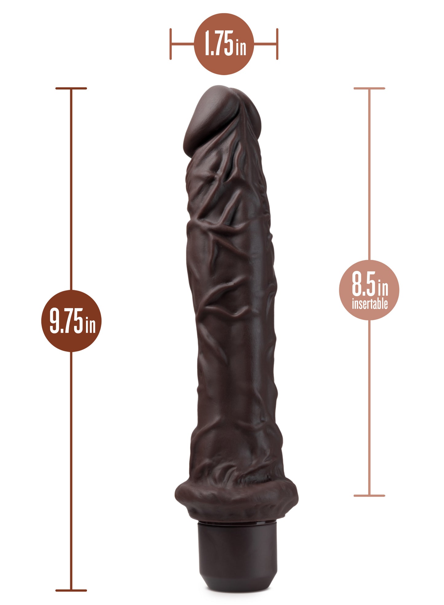 Dr. Skin Silicone - Dr. Richard - 9 Inch Vibrating Dildo - Brown - Not Very Vanilla