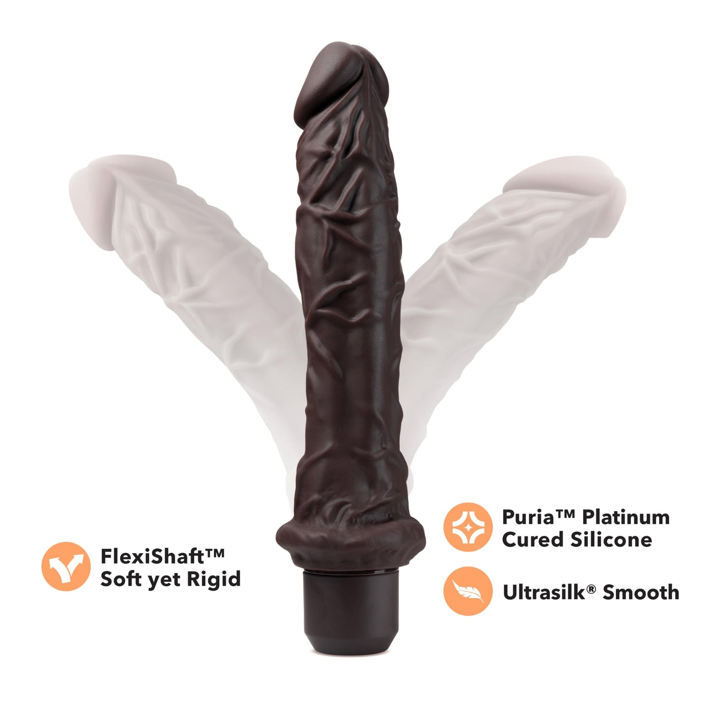 Dr. Skin Silicone - Dr. Richard - 9 Inch Vibrating Dildo - Brown - Not Very Vanilla