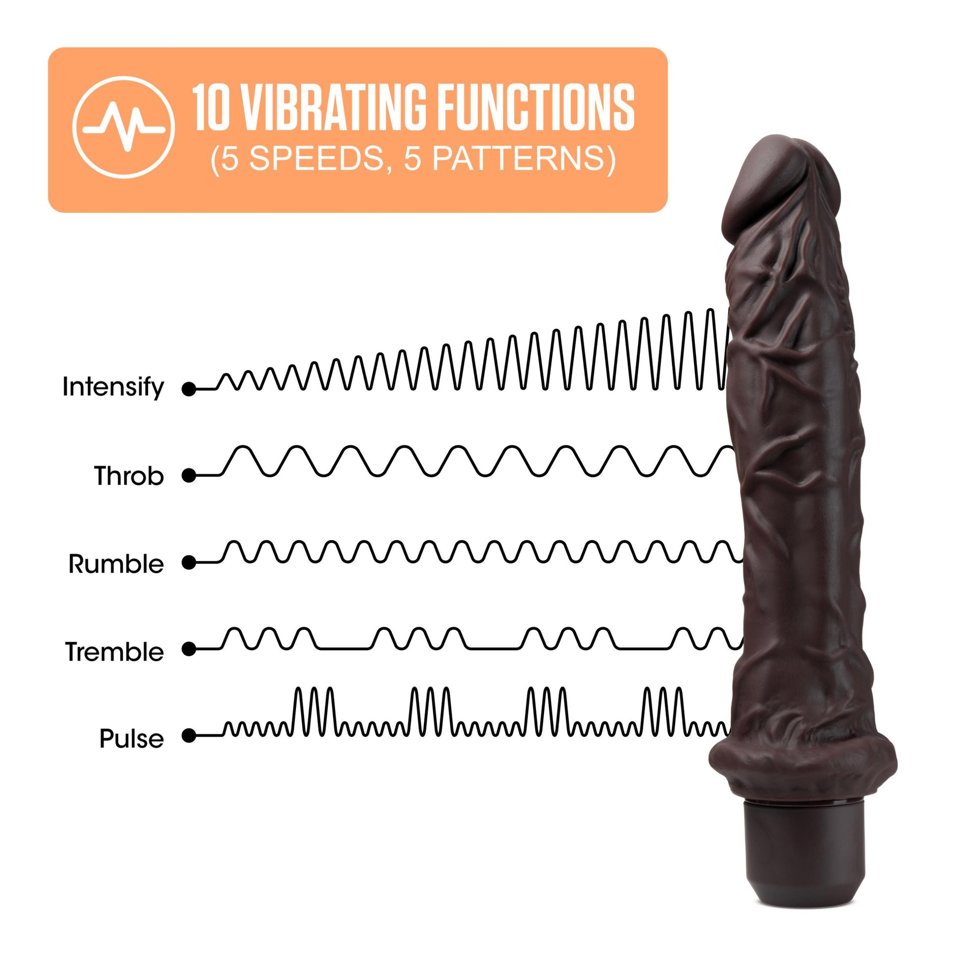 Dr. Skin Silicone - Dr. Richard - 9 Inch Vibrating Dildo - Brown - Not Very Vanilla