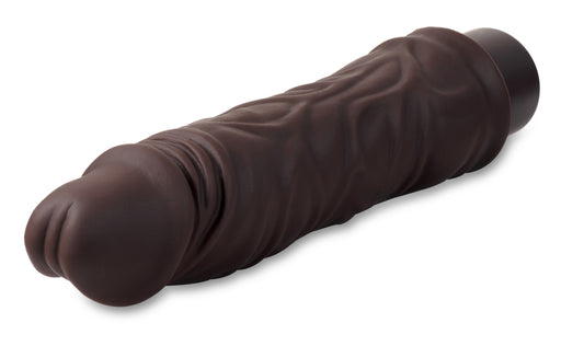 Dr. Skin Silicone - Dr. David - 8 Inch Vibrating Dildo - Brown - Not Very Vanilla