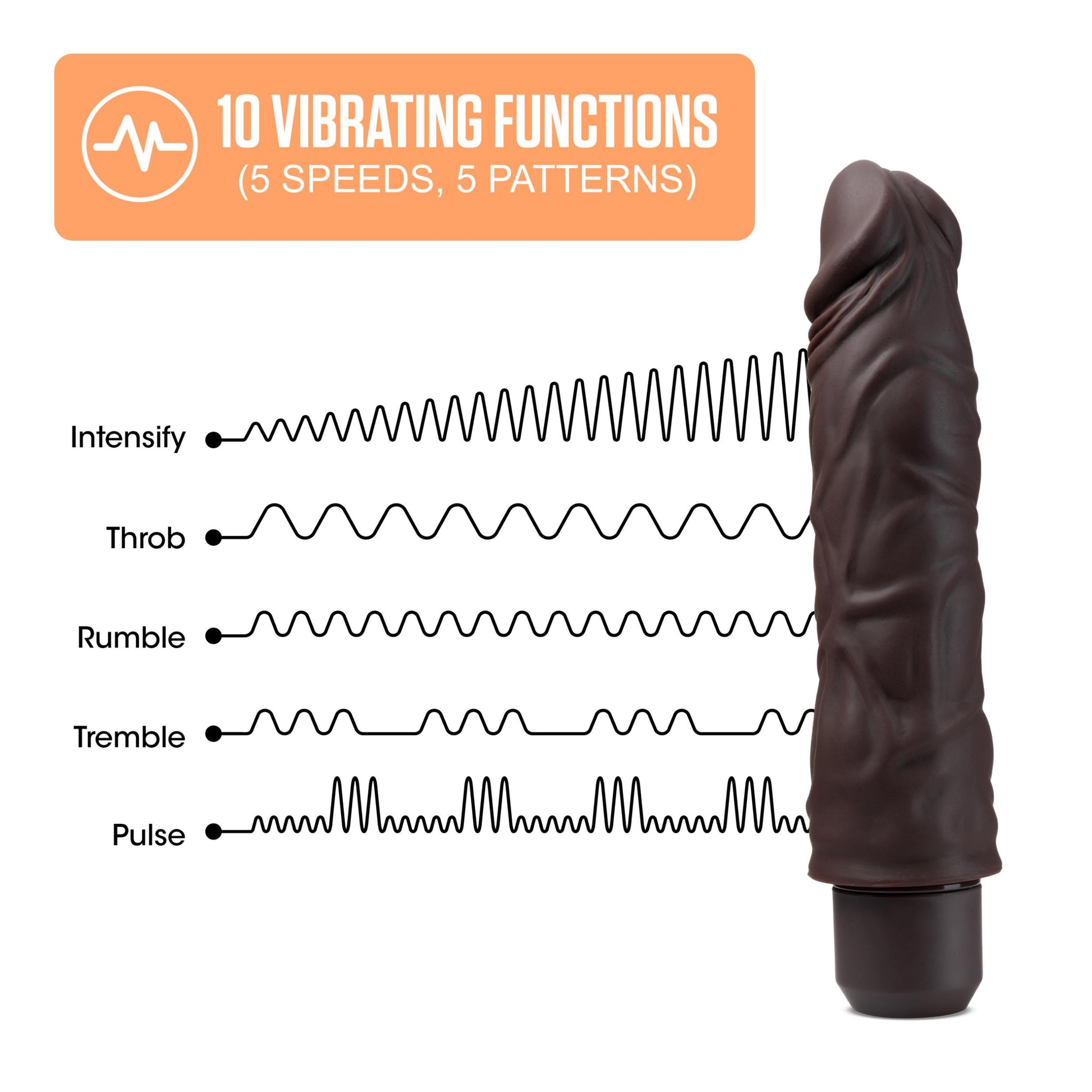 Dr. Skin Silicone - Dr. David - 8 Inch Vibrating Dildo - Brown - Not Very Vanilla