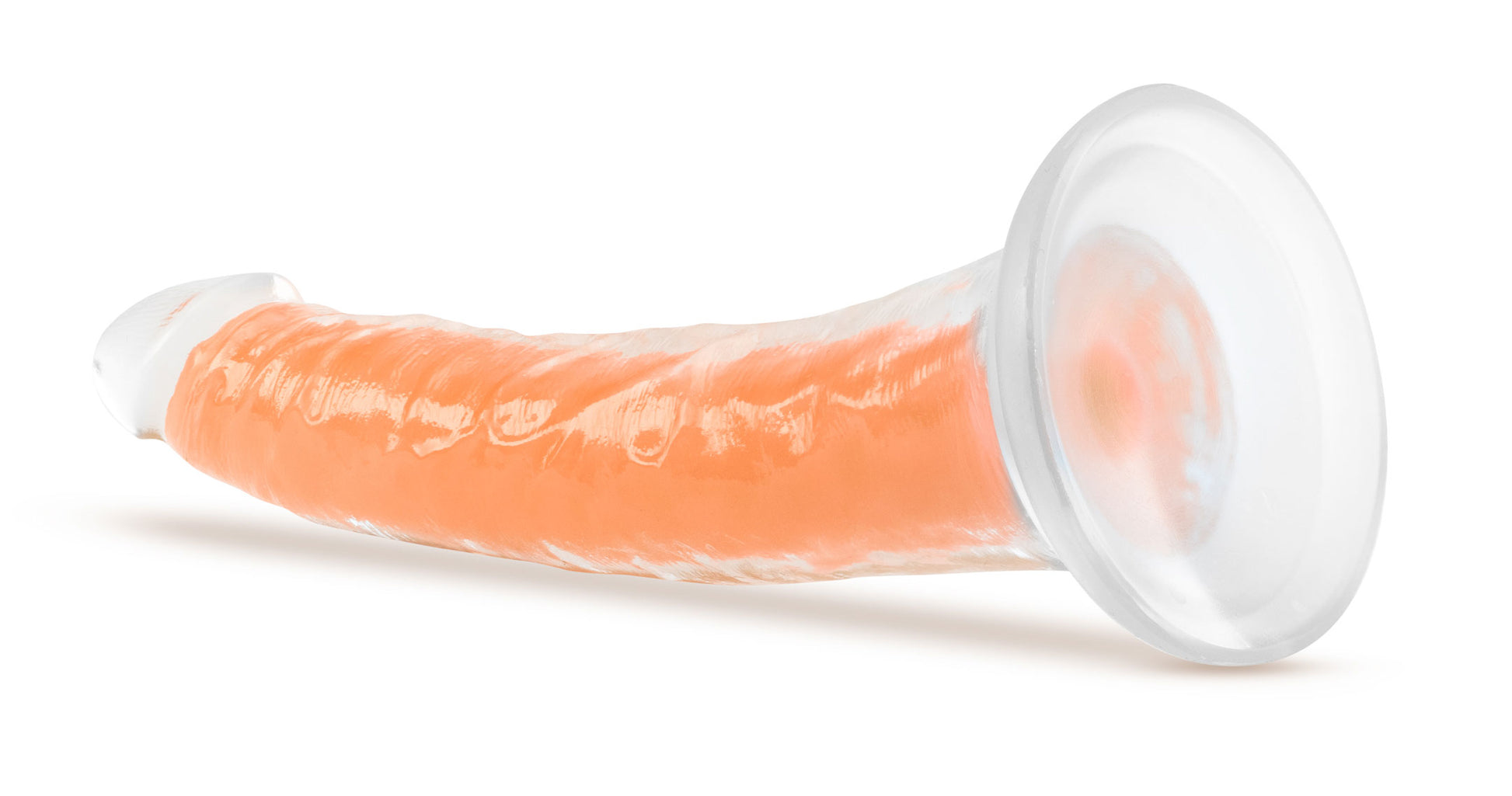 Neo Elite Glow in the Dark - Lavo - 7 Inch Silicone Dual Density Dildo - Neon Orange - Not Very Vanilla