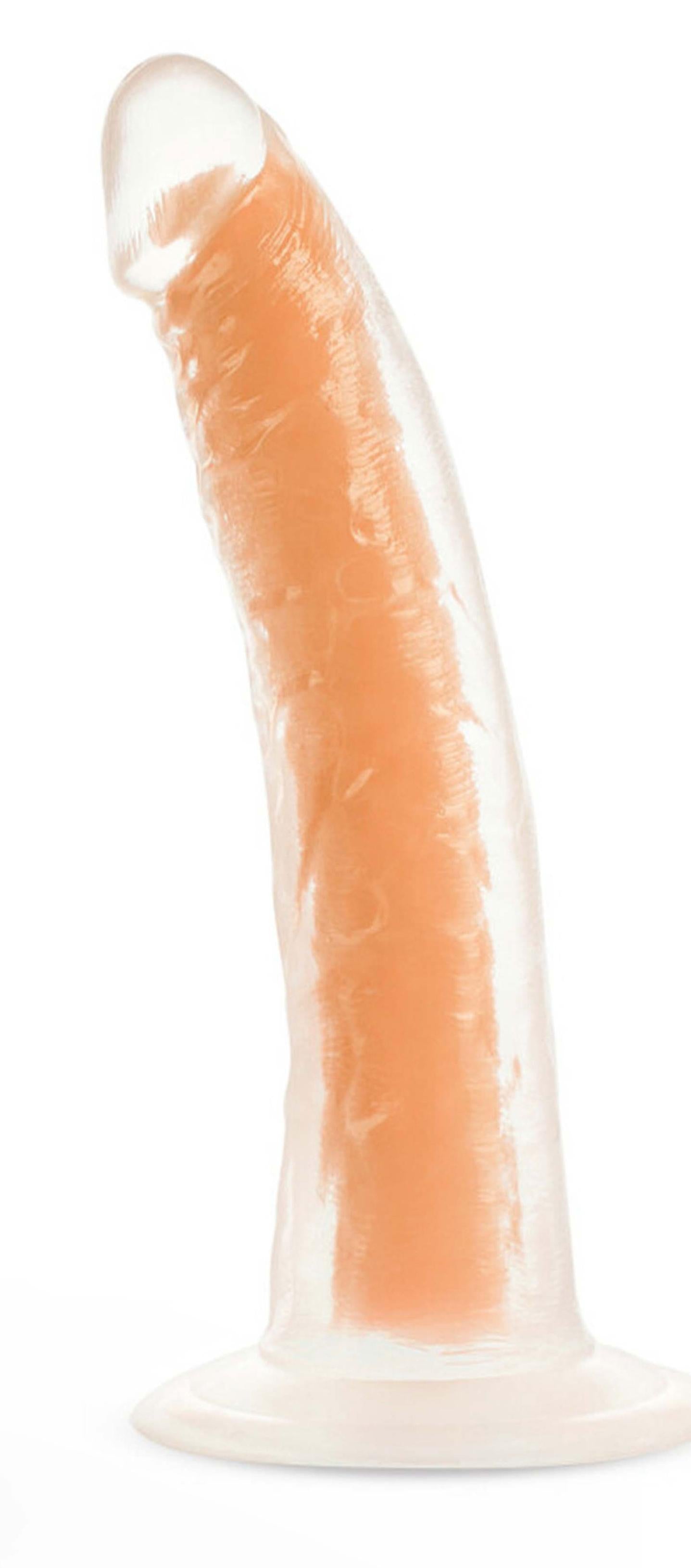 Neo Elite Glow in the Dark - Lavo - 7 Inch Silicone Dual Density Dildo - Neon Orange - Not Very Vanilla