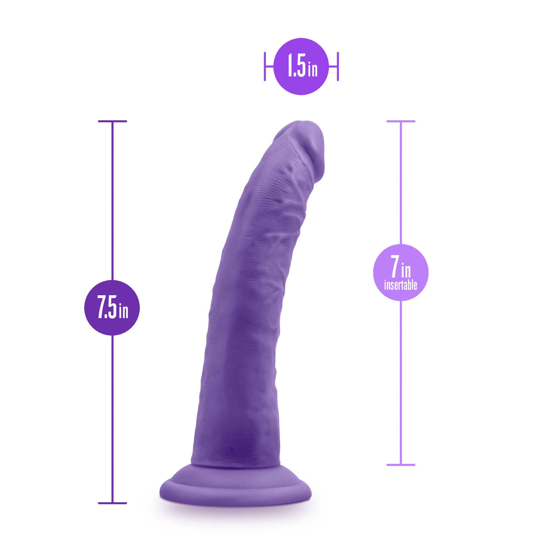 Au Naturel - Bold - Jack - 7 Inch Dildo - Purple - Not Very Vanilla