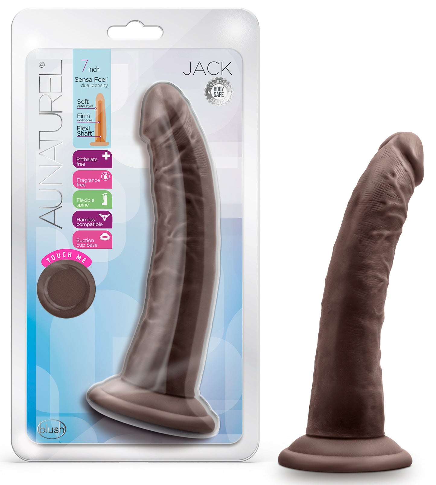 Au Naturel - Jack - 7 Inch Dildo - Chocolate - Not Very Vanilla