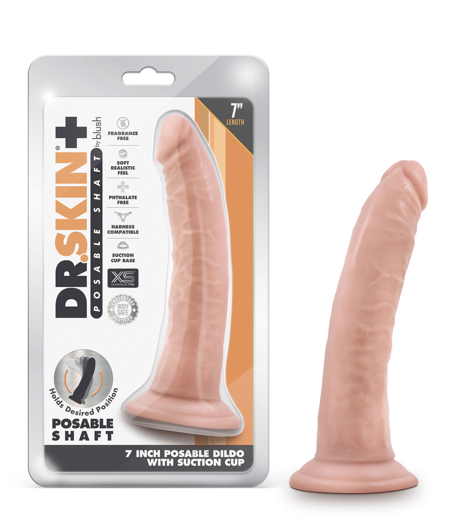 Dr. Skin Plus - 7 Inch Posable Dildo - Vanilla - Not Very Vanilla