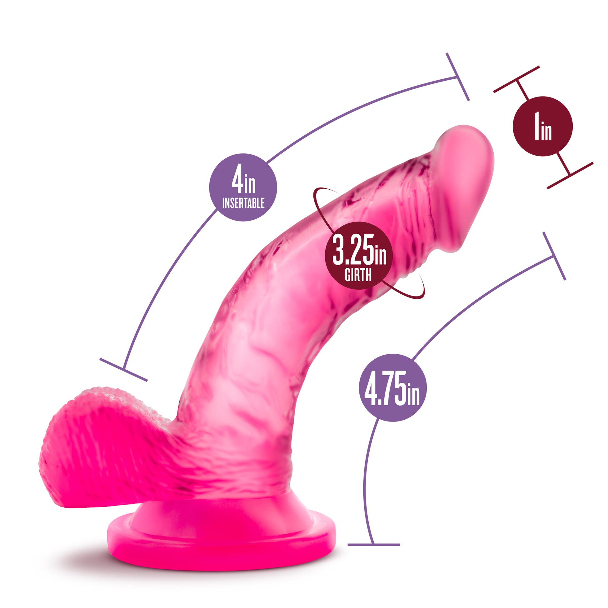 Naturally Yours - 4 Inch Mini Cock - Pink - Not Very Vanilla