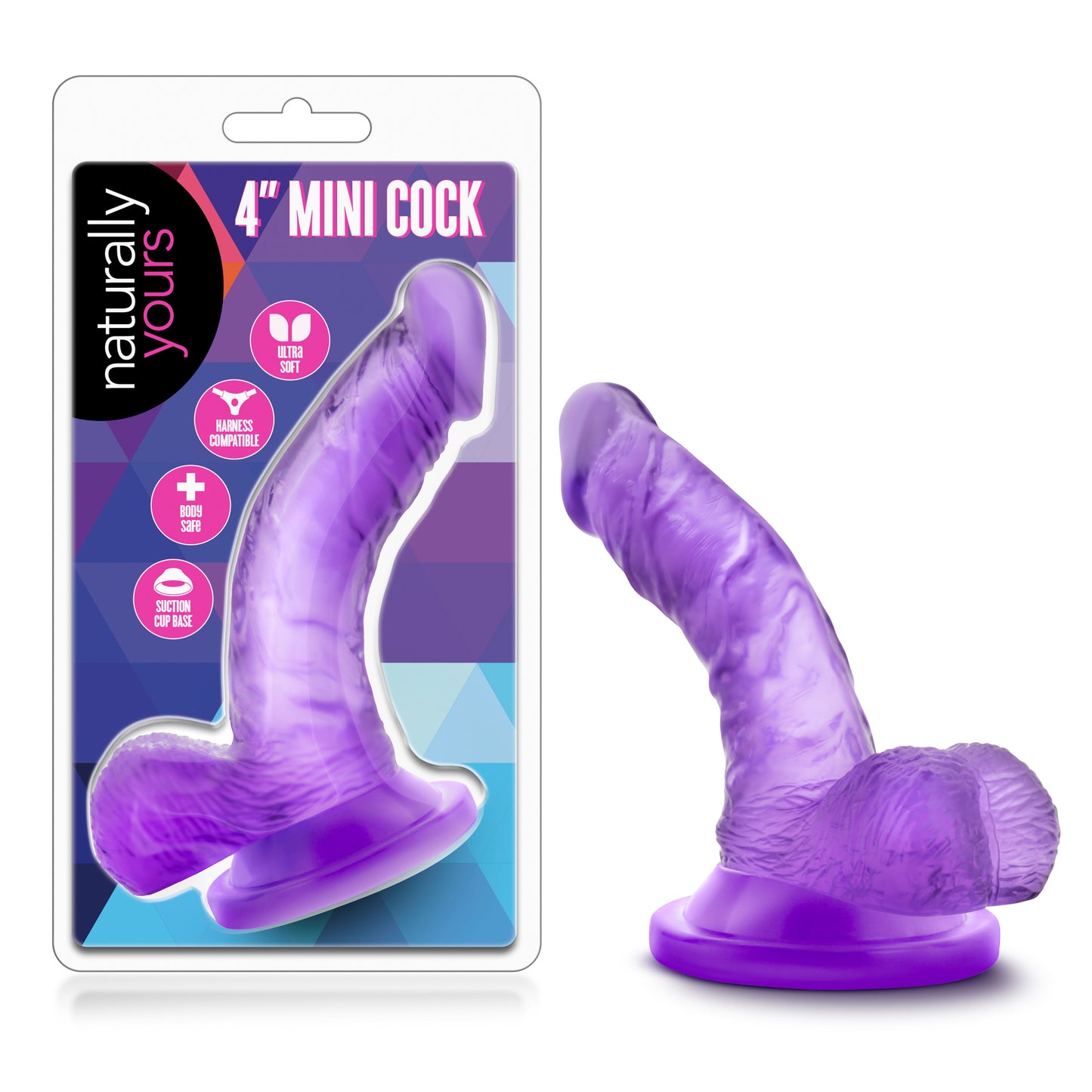 Naturally Yours - 4 Inch Mini Cock - Purple - Not Very Vanilla